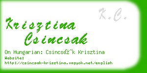 krisztina csincsak business card